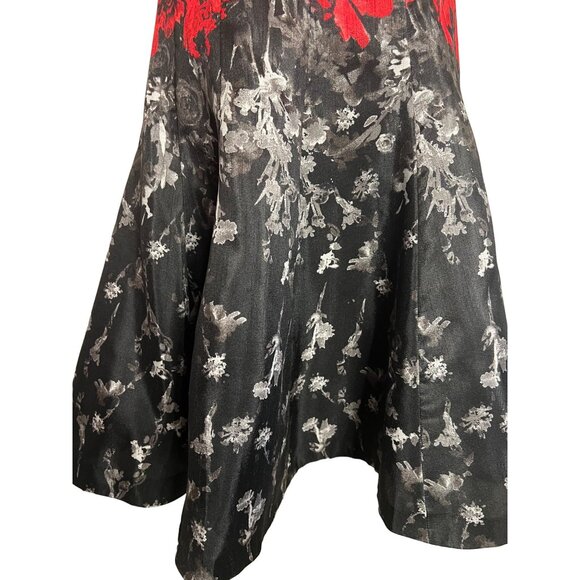 CB established 1962 size 12 fit n flare dress red black midi  party Fun - Picture 8 of 12